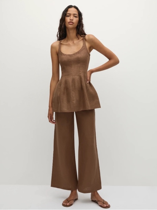 Faithfull the Brand Pants - Faithfull The Brand Syna top and pant set clay brown color size 2